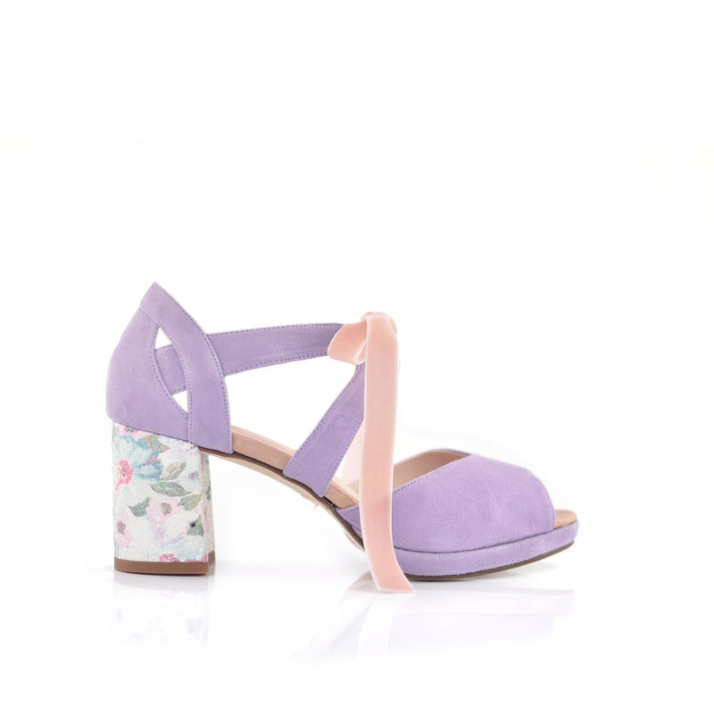 Hera open lavender Blossom heel 7cm