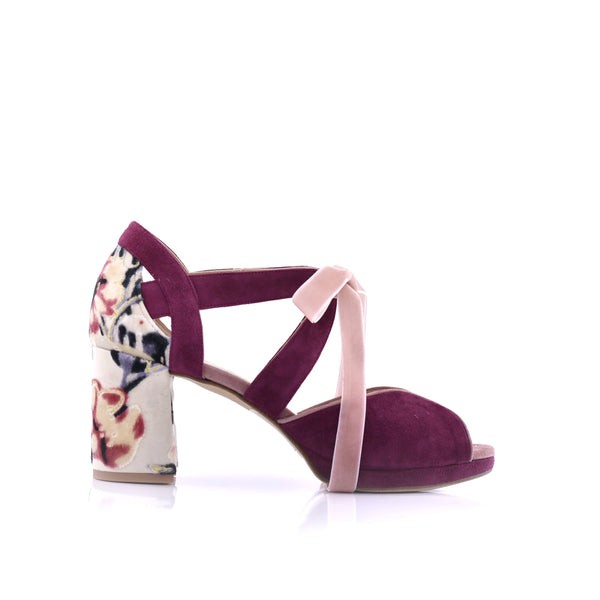 Half Moon Open Burgundy Mandana Heel 7cm