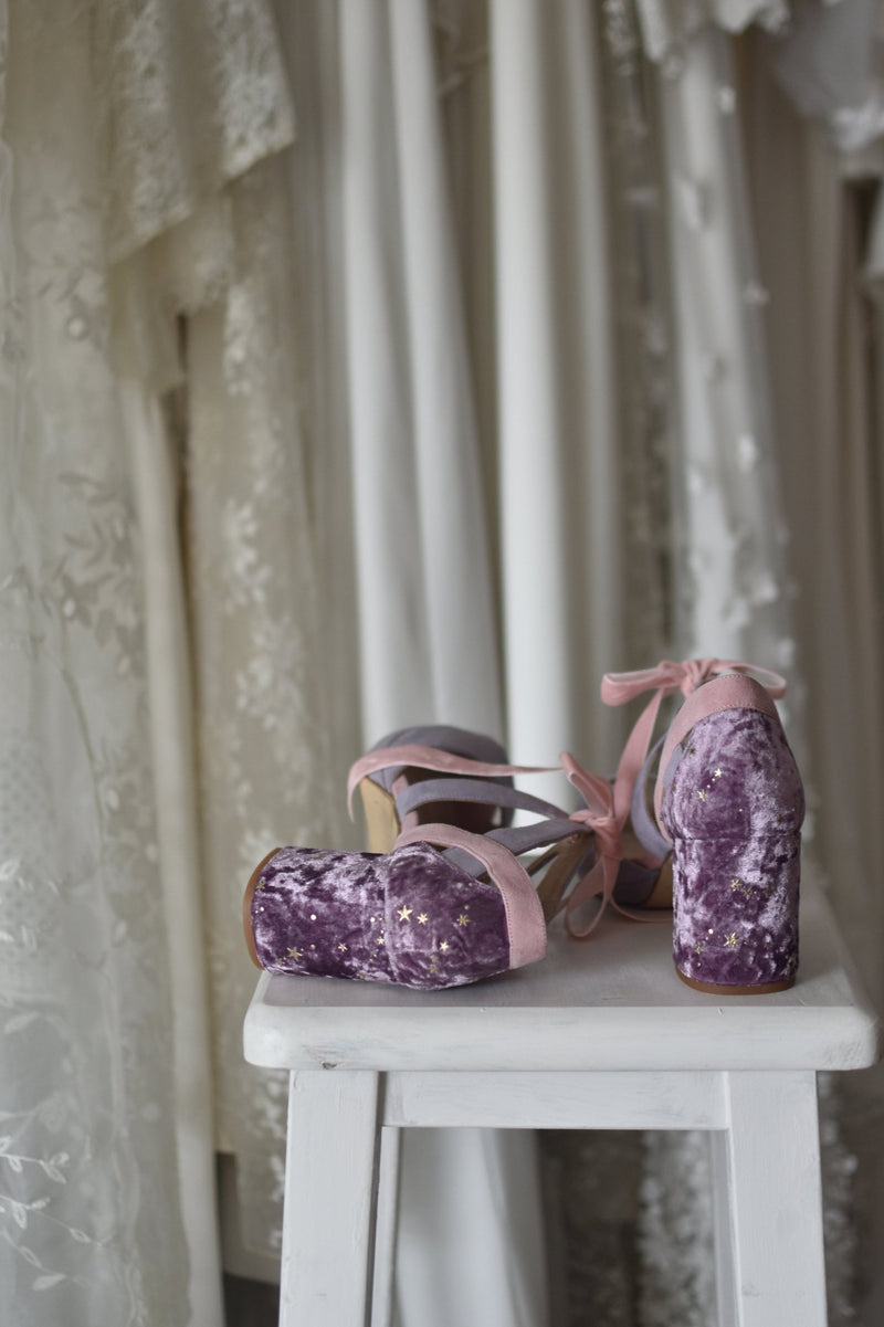 Hera open lavender &amp; pink Constellation heel 7cm