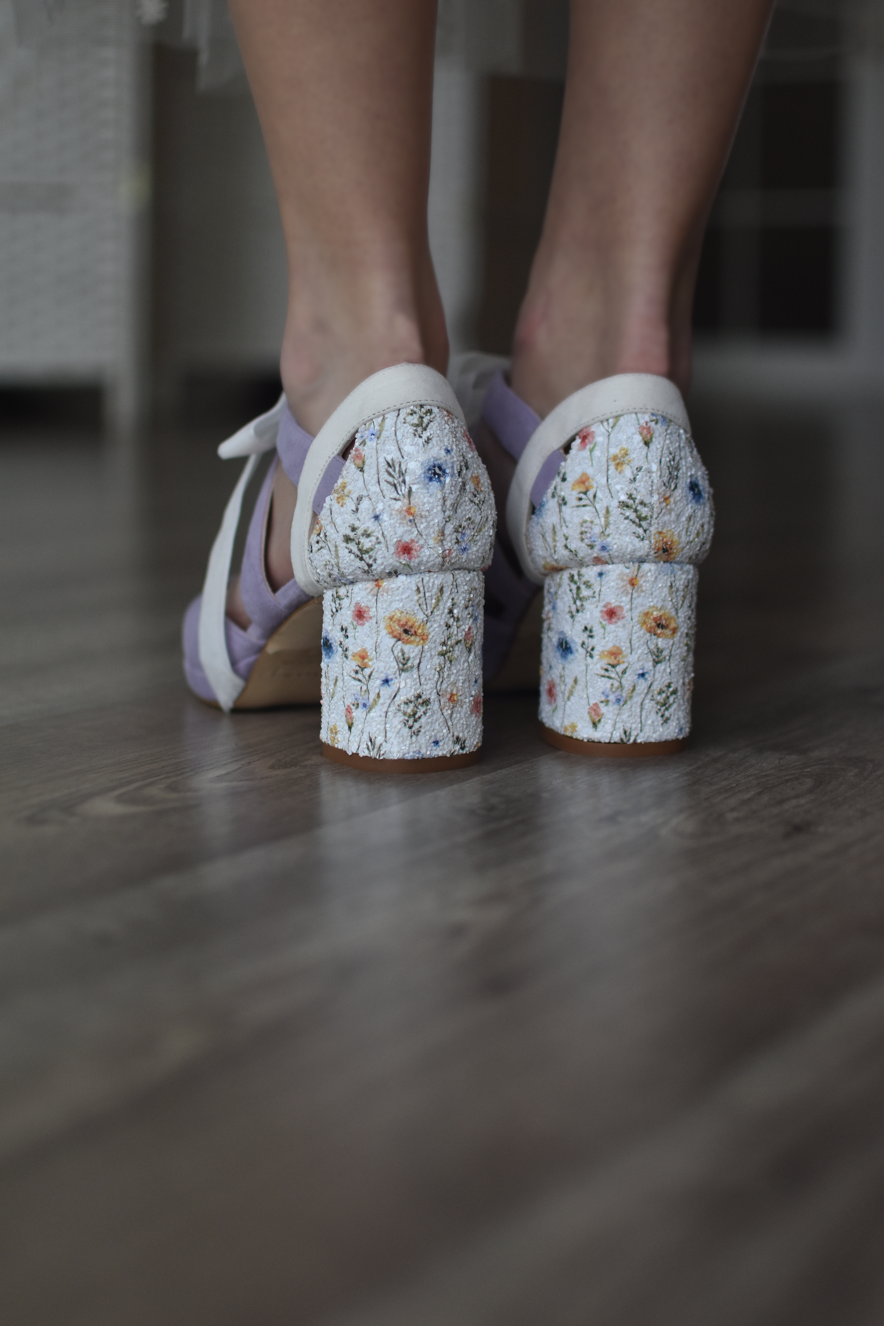 Hera open forest green and mint Constellation heel 9.5cm