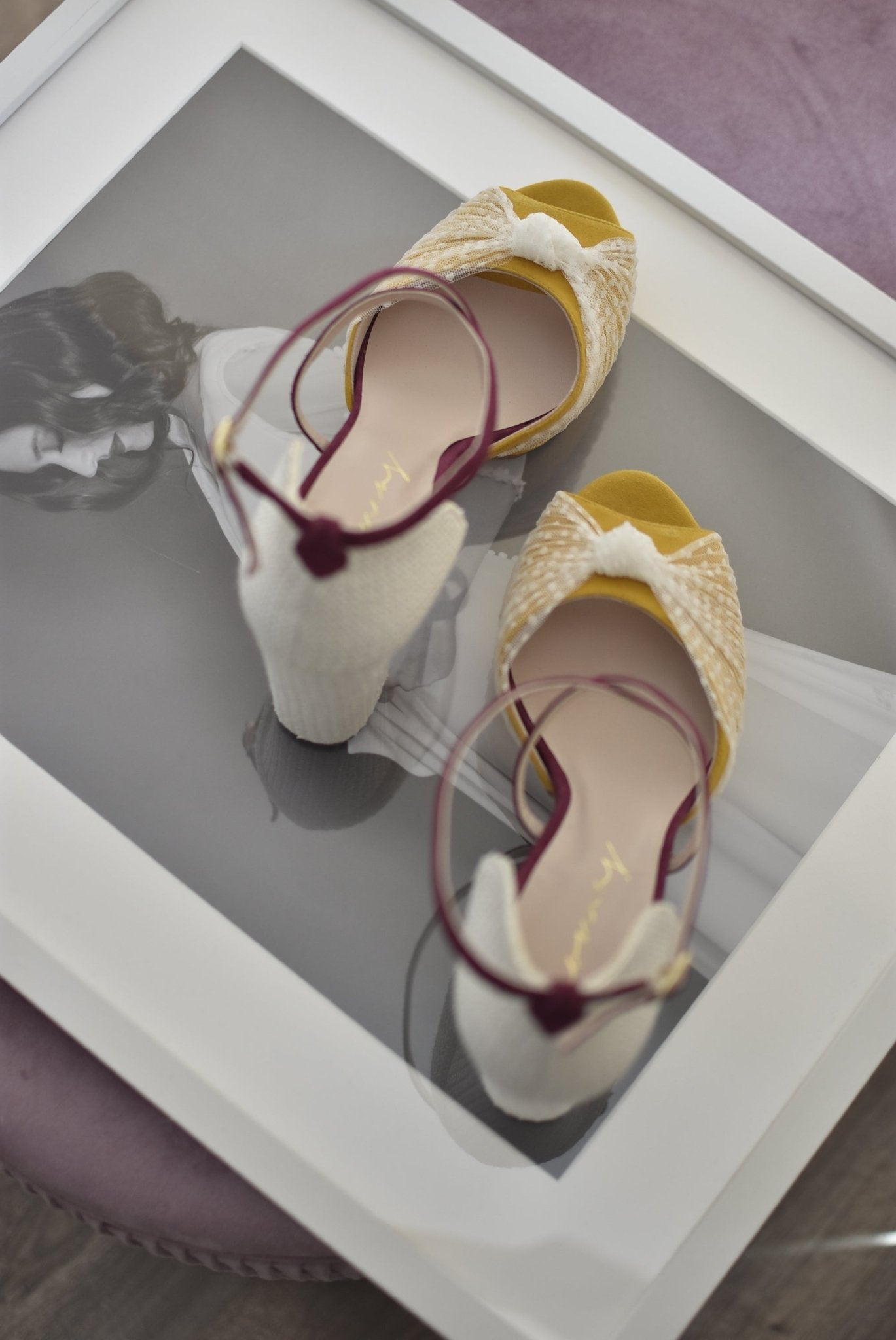 VIKA mostaza burdeos plumeti 95 - zapatos_novia