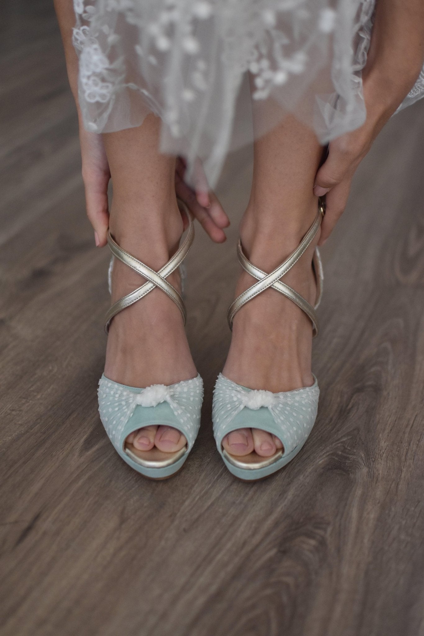 VIKA natural plumeti Mary midi - zapatos_novia
