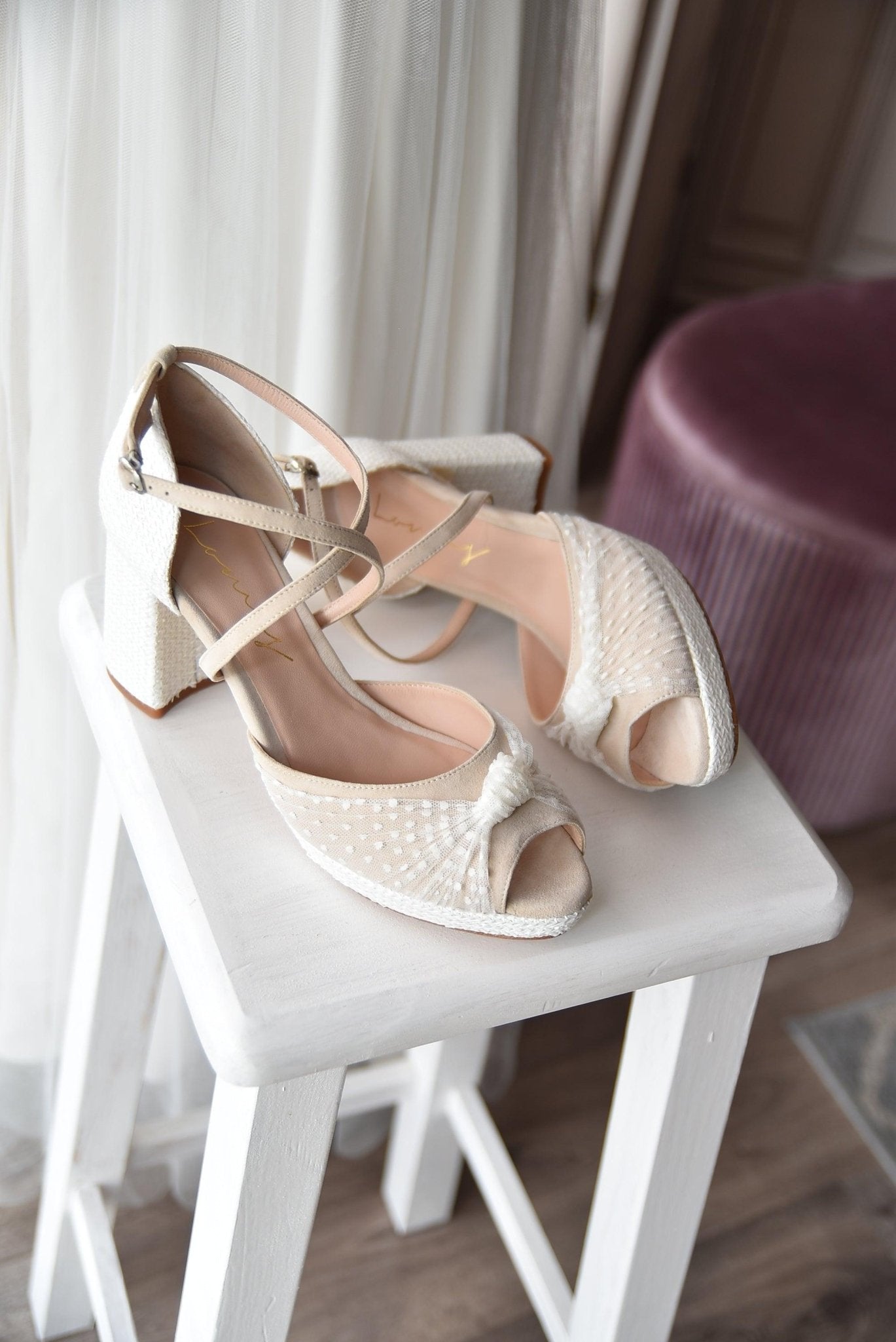 VIKA Natural Plumeti tacón 8.8cm - zapatos_novia
