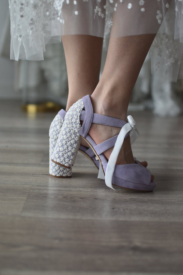 Hera open lavender Aquarelle Marine heel 7cm