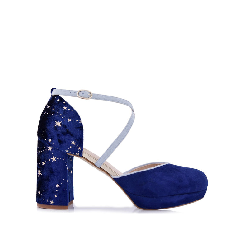 Rosalía closed sky blue Constellation blue heel 10cm