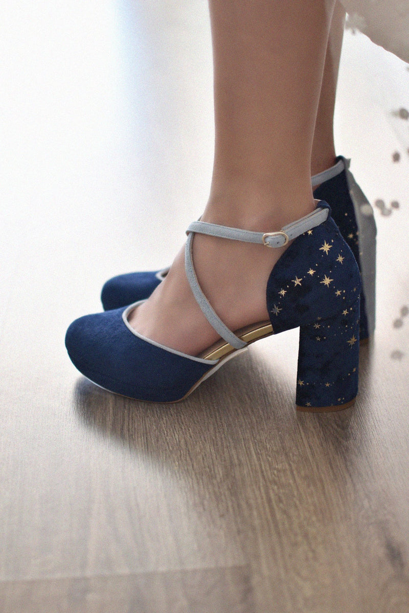 Rosalía closed sky blue Constellation blue heel 10cm