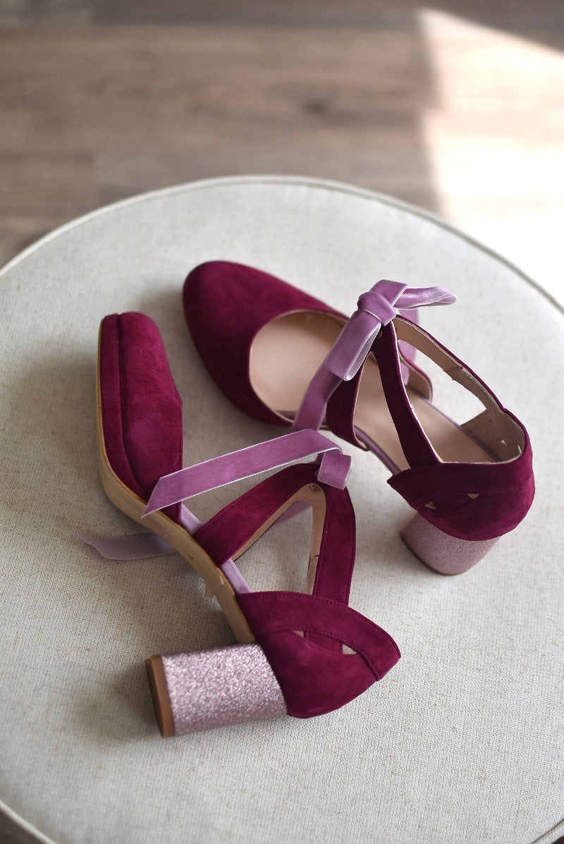 HERA cerrado bordeaux glitter petit