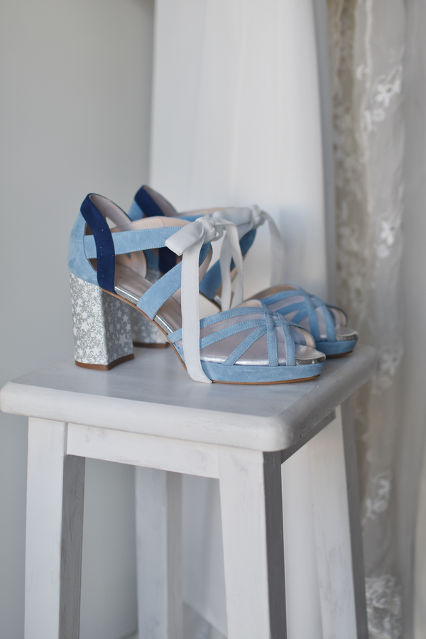 CIARA azul celeste jean plata estrellas glitter 85