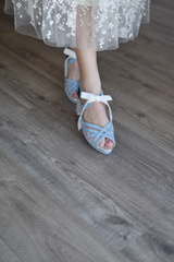 CIARA azul celeste jean plata estrellas glitter 85