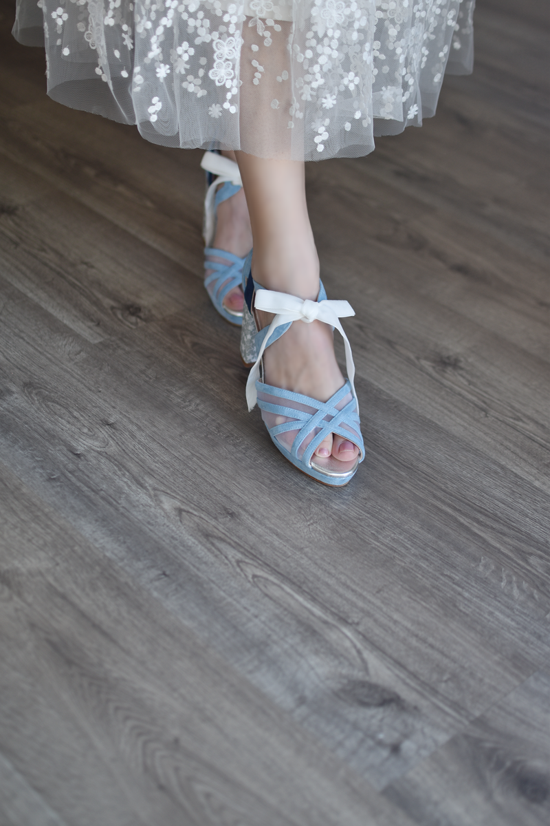 CIARA azul celeste jean plata estrellas glitter 85