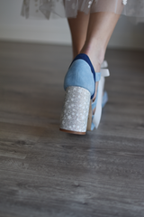 CIARA azul celeste jean plata estrellas glitter 85