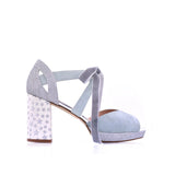 Hera open pearl grey Constellation in glitter heel 10cm