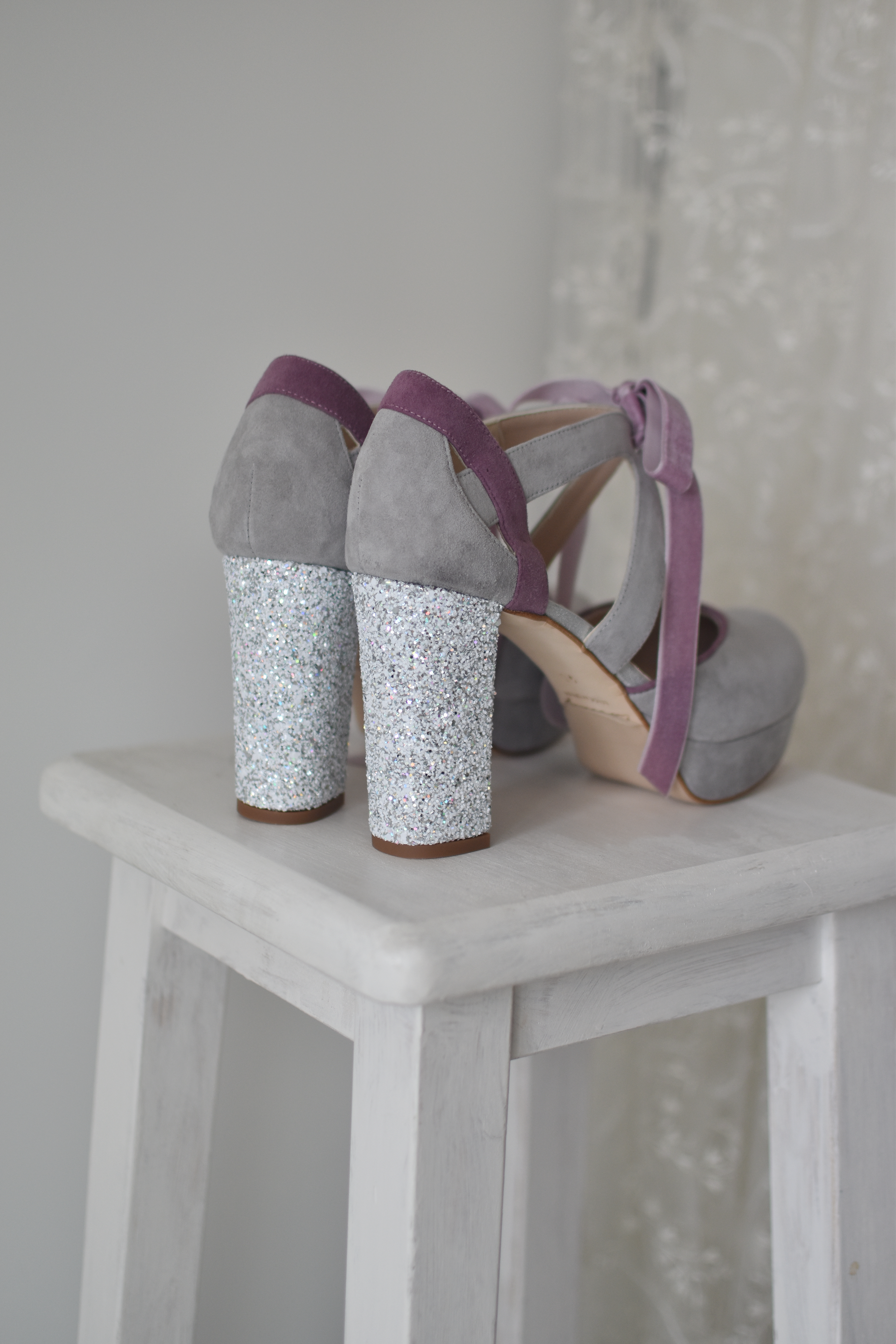 HERA cerrado gris perlas glitter blanco plata 95