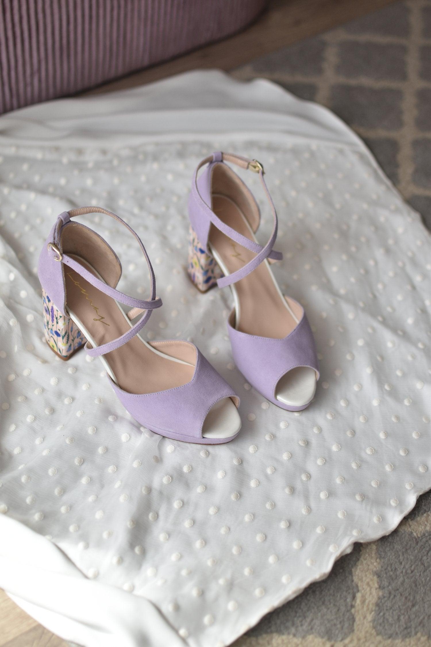 Rosalía lavanda  Aquarelle Campanilla tacón 8.5cm