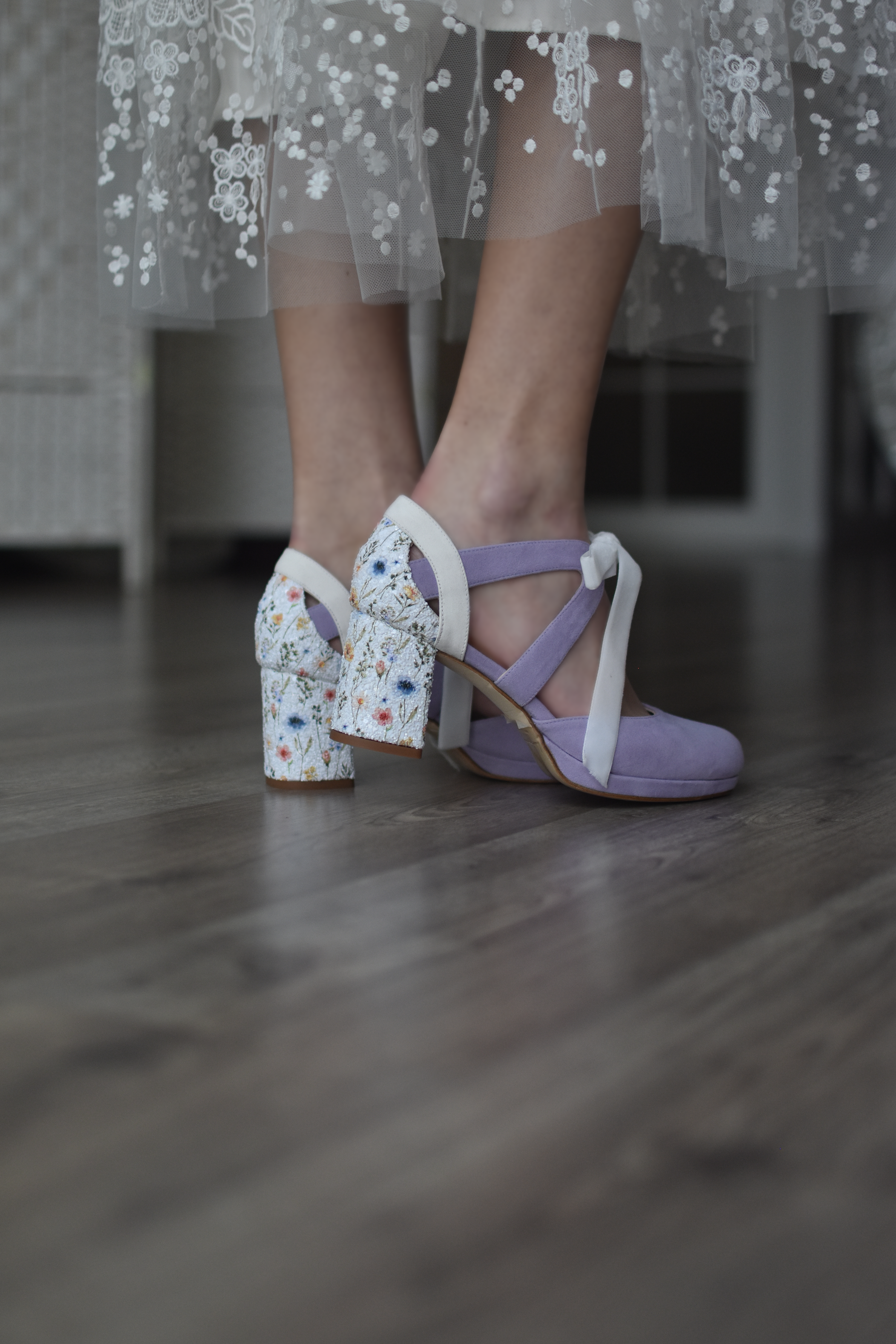 Hera open forest green and mint Constellation heel 9.5cm