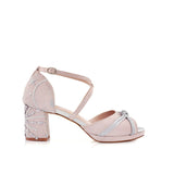 Rosalía blush silk knots silver Ceres heel 7cm