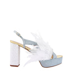 Miley blue paradise feathers heel 10.5cm