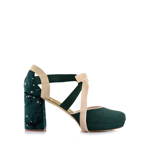 HERA cerrado verde botella y beige constelación 85