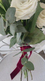 z.Velvet ribbon for bridal bouquet BURGUNDY (REDDISH)