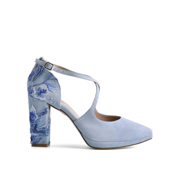 LOLA blue bordado Grafito - Lomas-shoes