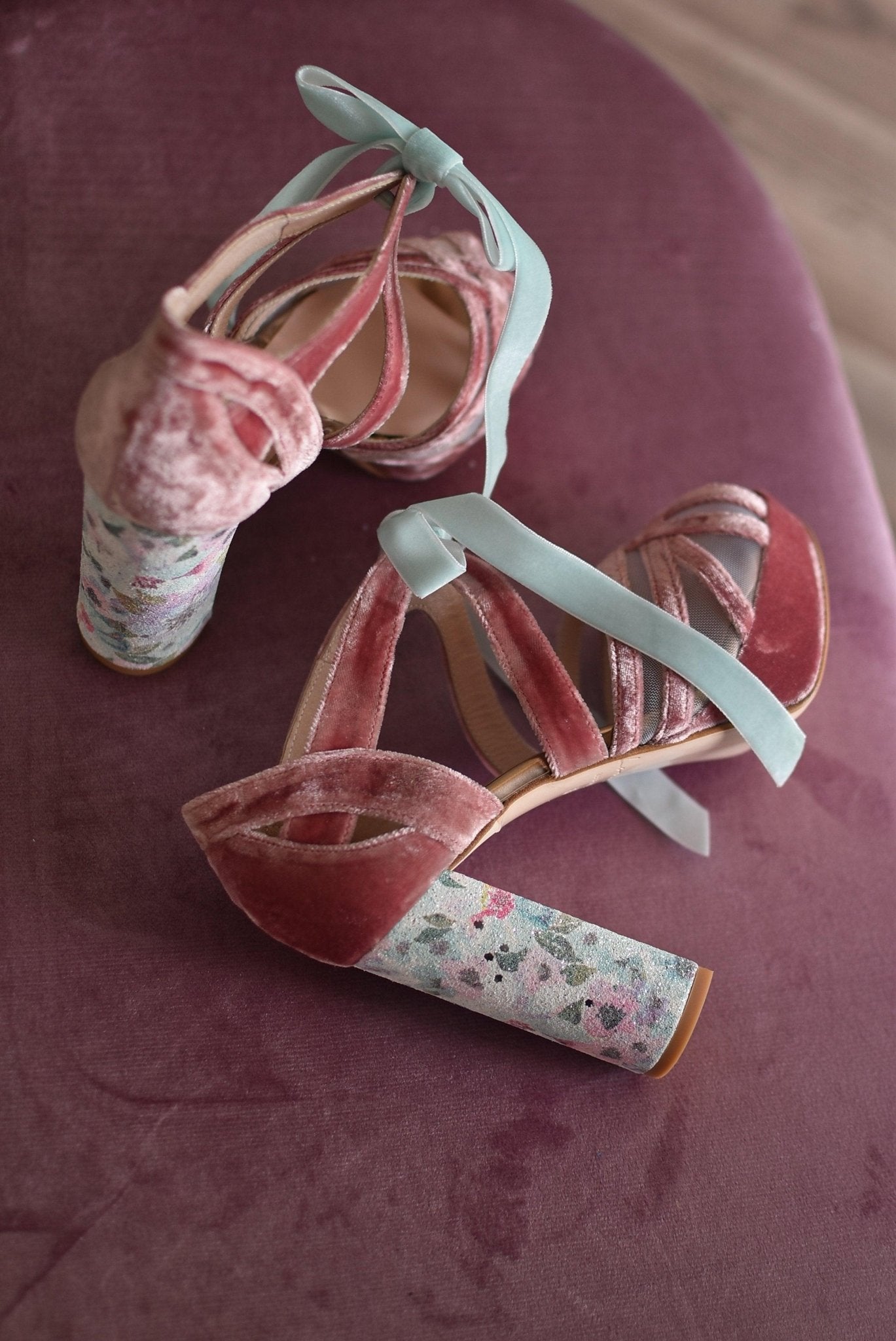 CIARA Blossom dark rosé velvet 11 - zapatos_novia