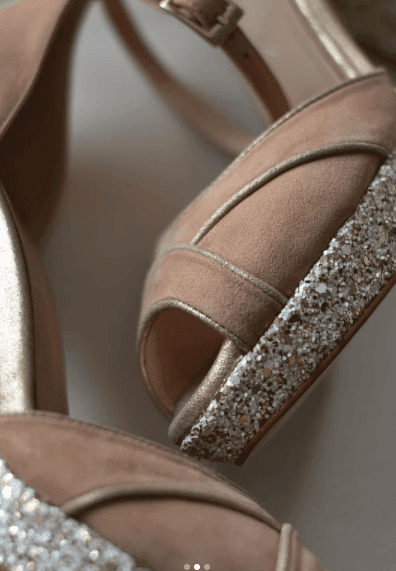 EN STOCK LUZ Terra glitter blanco/oro TALLA 37 - zapatos_novia