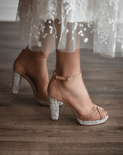 EN STOCK LUZ Terra glitter blanco/oro TALLA 37 - zapatos_novia