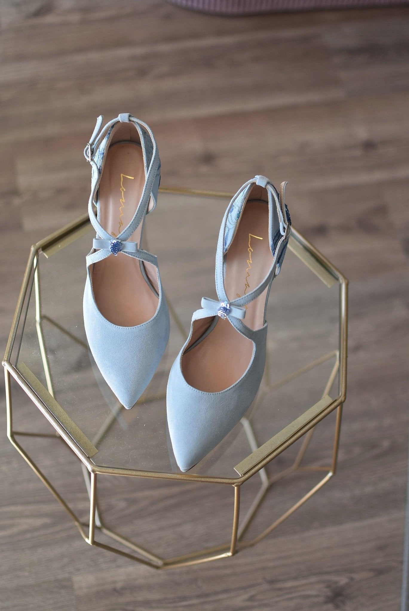 LOLA azul Daphne bordado Grafito 95 - zapatos_novia