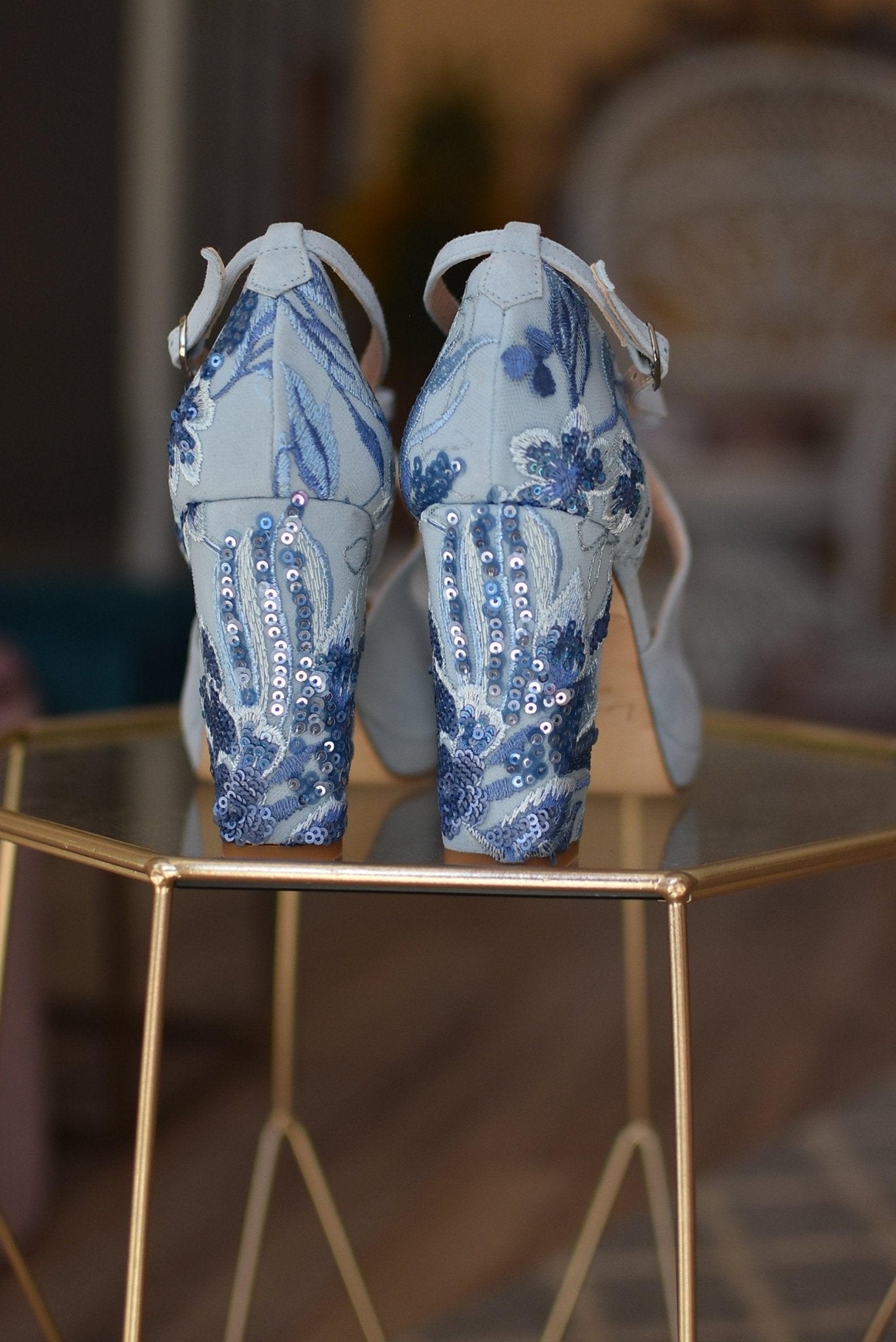LOLA azul Daphne bordado Grafito 95 - zapatos_novia