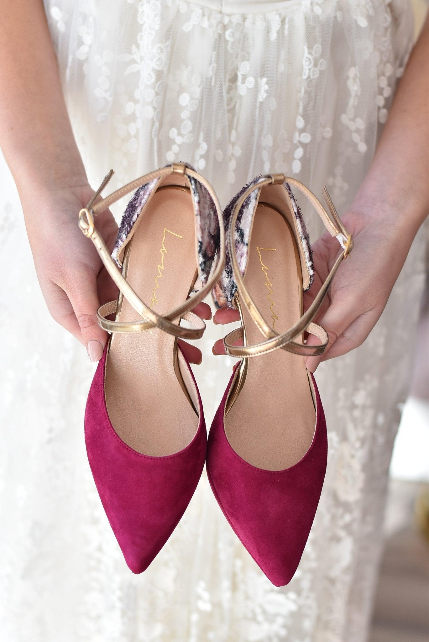 LOLA Burdeos Tweed midi - zapatos_novia