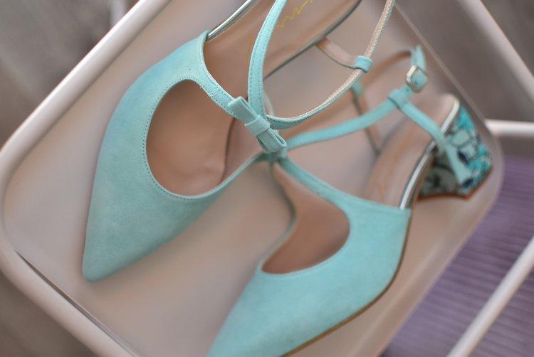 LOLA destalonado ante mint mini - zapatos_novia
