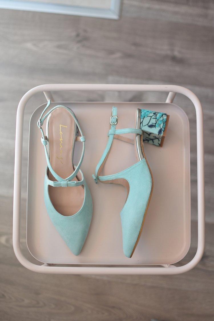 LOLA destalonado ante mint mini - zapatos_novia