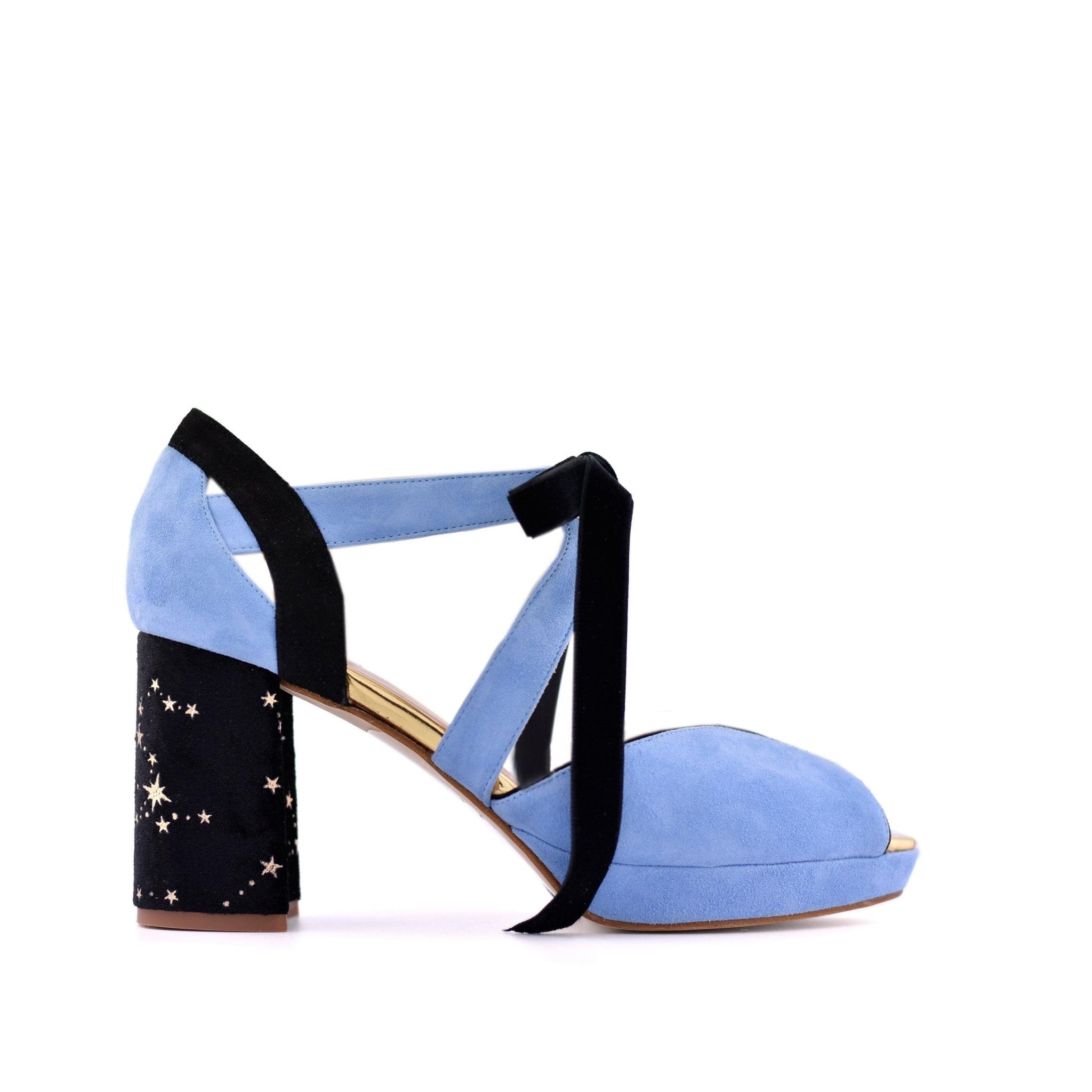 Medialuna Marfil Media Luna Blue Midi — Zapatos de novia Lomas Shoes