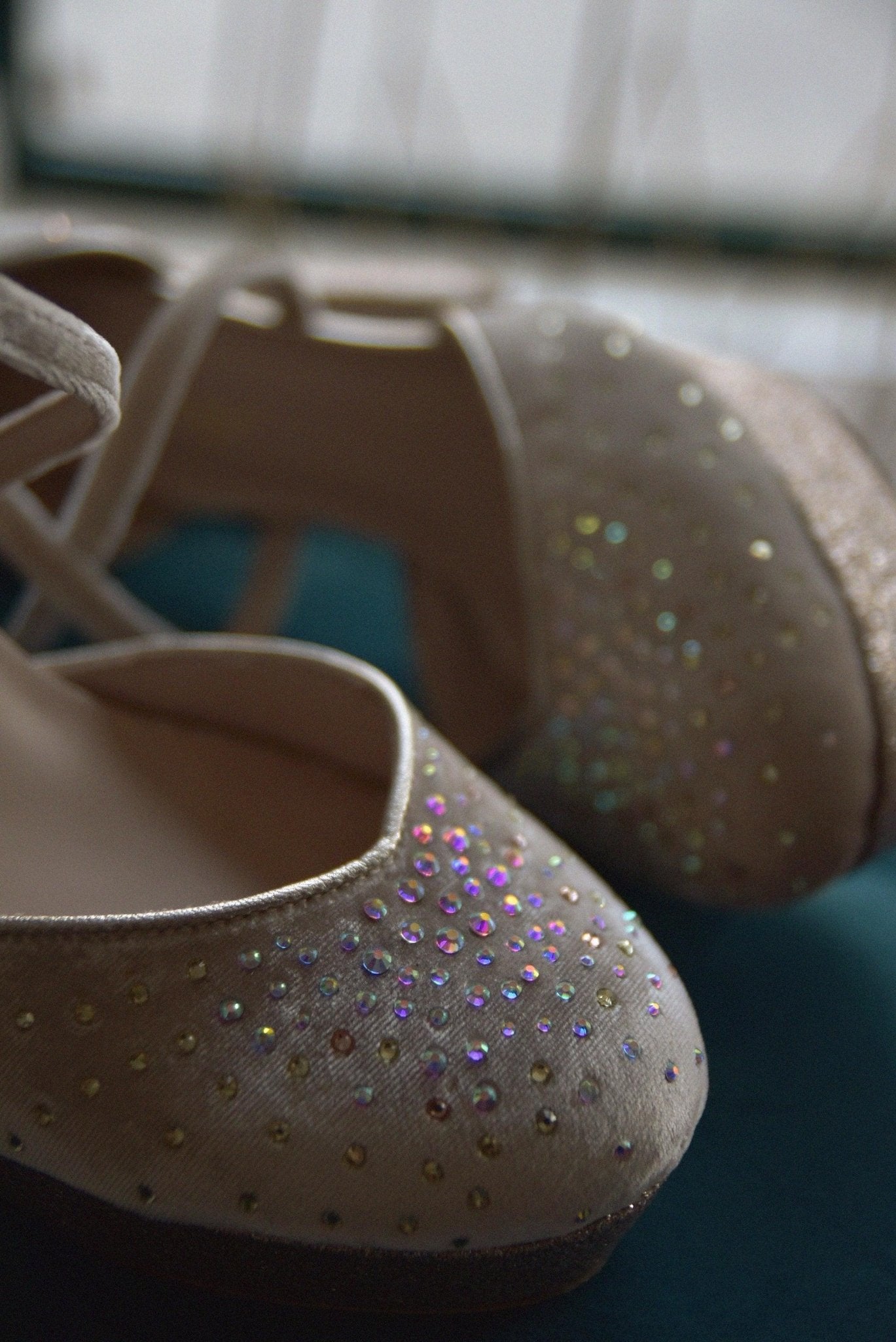 Teles velvet beige Swarovski 95 - zapatos_novia